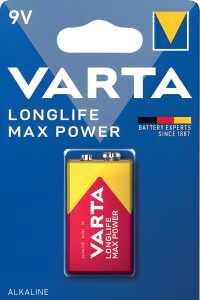 VARTA Alkaline Batterie LONGLIFE M ax Power, E-Block (9V) (3060740)