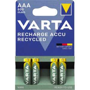 VARTA NiMH Akku RECHARGE ACCU Recy cled, Micro AAA, 800 mAh (3060878)