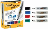 BIC Whiteboard-Marker Velleda 1781, Keilspitze, 4er Etui...