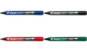PILOT Permanent-Marker 100, Rundspi tze, grün (5054384)