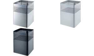 helit Stahl-Papierkorb the dot, 1 8 Liter, mittelgrau (5125202)