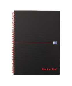 Office Black n Red Spiralbuch A5 liniert, 70 Blatt, Hardcover, 5er