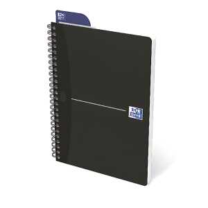Oxford Office Spiralbuch "Essentials" A5, liniert 6 mm, 90 Bl schwarz