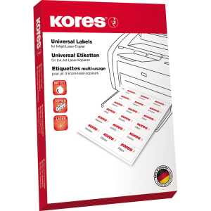 Kores Universal-Etiketten, 105,0 x 37,0 mm, ohne Rand, rot (5620364)
