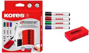 Kores Whiteboard-Marker Set, 4 Mark er + Tafellöscher (5620864)