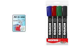 Kores Permanent-Marker K MARKER, Rundspitze, 4er Etui (5620943)
