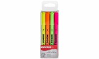 Kores Textmarker-Pen, Keilspitze: 0 ,5 - 3,5 mm, 4er Etui...