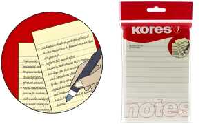 Kores Haftnotizen Pastell-gelb, 1 50 x 100 mm, liniert (5646510)