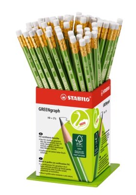 STABILO GREENgraph Bleistift mit Radierer 60er Display