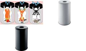 helit Stahl-Papierkorb the guardia n, 50 Liter, lichtgrau (5690645)