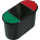 helit Papierkorb the triple, oval , PE, schwarz/rot/grün (5690728)