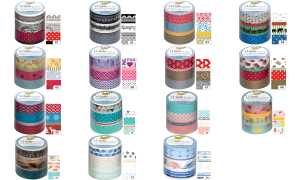 folia Deko-Klebeband Washi-Tape BLU MENREIGEN, 4er Set (57905093)