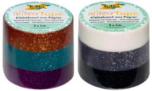 folia Deko-Klebeband Glitzer-Tape, kupfer/türkis/violett (57905099)