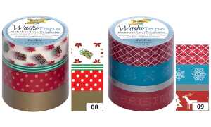 folia Deko-Klebeband Washi-Tape WEI HNACHTEN RETRO, 4er Set (57905467)