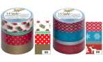folia Deko-Klebeband Washi-Tape WEI HNACHTEN RETRO, 4er...