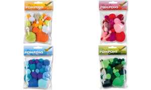 folia Pompons, 30 Stück, TON IN TON MIX Rot (57905989)