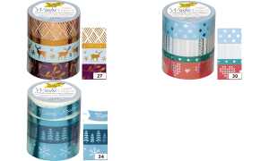 folia Deko-Klebeband Washi-Tape Hot foil Eisblau, 4er Set (57906055)
