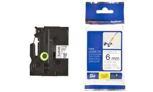 Schriftband 24mm 8m weiß/sw BROTHER TZEFX251