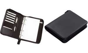 Alassio Ringbuchmappe LUINO, A5, Lederimitat, schwarz (59447835)