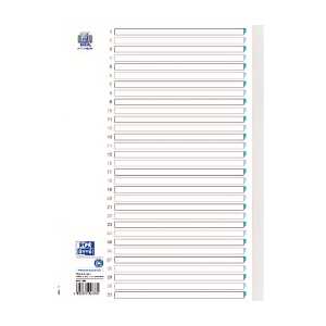 Register A4+ Tauenpapier 110 g/m², blanko, 31 Blatt, hellgrau
