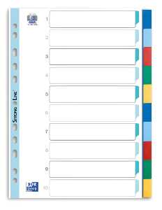 Register A4 as 0,12 mm starker PP-Folie, blanko, 10 Blatt, 5-farbig,