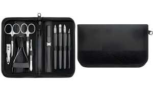 Clauss Manikür-Set, im Lederetui, 1 0-teilig, schwarz (62350069)