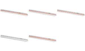 WESTCOTT Dreikant-Maßstab Berufsschule, aus Kunststoff, weiß (62350216