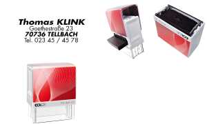 COLOP Textstempel Printer 20, 4-zei lig, mit Gutschein, weiß