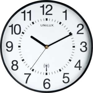Unilux MAXI WAVE Wanduhr mit Funksteuerung schwarz, D: 37,5 cm,