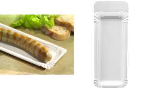 PAPSTAR Wurstpappe pure eckig, 80 x 210 mm, weiß (6411030)