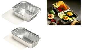 PAPSTAR Aluminium-Schale eckig, mit Deckel, 500 ml (6414501)