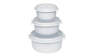 emsa Mikrowellentöpfe-Set MICRO FAM ILY, 3-teilig, weiß (6460111)