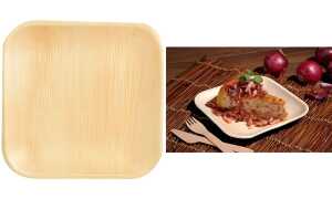 PAPSTAR Palmblatt-Teller pure eck ig, 255 x 255 mm, 25er (6485514)