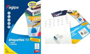 agipa Ringetiketten, 45 x 8 mm, DIN A5, ablösbar (66000070)