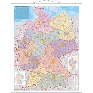 Franken Kartentafel PLZ - 97 x 137 cm, beschreibbar