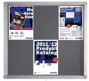 FRANKEN Schaukasten ECO für 6x DIN A4, Filz-Rückwand, grau (70011052)