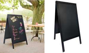 Securit Kundenstopper WOODY, mit Kr eideoberfläche, schwarz (70020012)