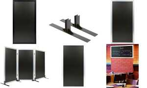 Securit Trennwand MULTI BOARD, mit Kreideoberfläche, schwarz (70020016