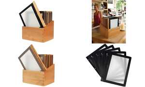 Securit Speisekarten-Mappe WOOD, DI N A4, 20er Box, schwarz (70020157)
