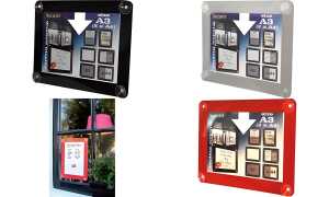 Securit Fenster-Plakatrahmen, DIN A 3, schwarz (70020181)