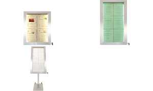 Securit LED-Schaukasten STAINLESS S TEEL, 6 DIN A4 Seiten (70020199)