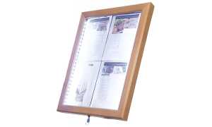 Securit LED-Schaukasten Classic, 4 x DIN A4, teak (70020204)