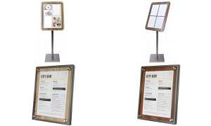 Securit Schaukasten GLASS STAR, 4 x DIN A4 Seiten, walnuss (70020209)