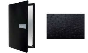 Securit Speisekarten-Mappe EGO, DIN A4, aus Leder, schwarz (70020309)