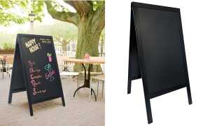 Securit Kundenstopper WOODY, mit Kr eideoberfläche, buche (70020322)