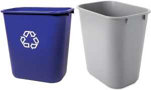 Rubbermaid Papierkorb, 12,9 Liter, rechteckig, PE, blau (71240015)