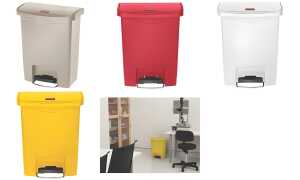 Rubbermaid Tret-Abfalleimer Slim Ji m, 30 Liter, weiß (71240026)