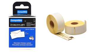 rillstab Rollenetiketten, 89 x 36 m m, weiß (71700091)