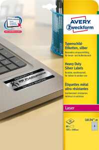 Zweckform Typenschild-Etikett en, 105 x 148 mm, silber (72013420)