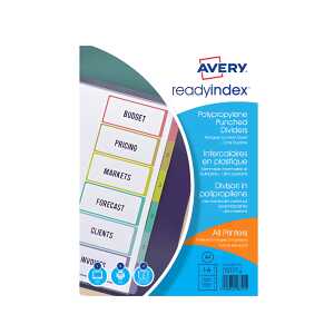 Zweckform AVERY Intercalaires Readyindex, PP, 6 touches, A4 (72052585)